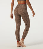 Leopard Print High Waisted Tummy Control Skinny Contrast Lace InstantCool Yoga Legging with Pockets — Flow Leopard — view 2