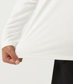 InstantCool Quick Dry Round Neck Relaxed Long Sleeve Boxy Casual Top — White — view 6