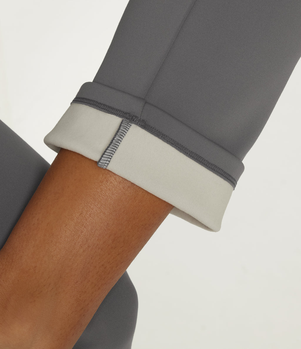 High Waisted Tapered Wrinkle Recovery Work Trousers with Pockets — Silent Storm — view 5