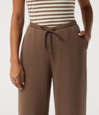 SpacerTek Low Rise Drawstring Straight Leg Casual Sweatpants with Pockets — Cocoa Brown — view 4