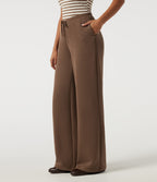 SpacerTek Low Rise Drawstring Straight Leg Casual Sweatpants with Pockets — Cocoa Brown — view 3
