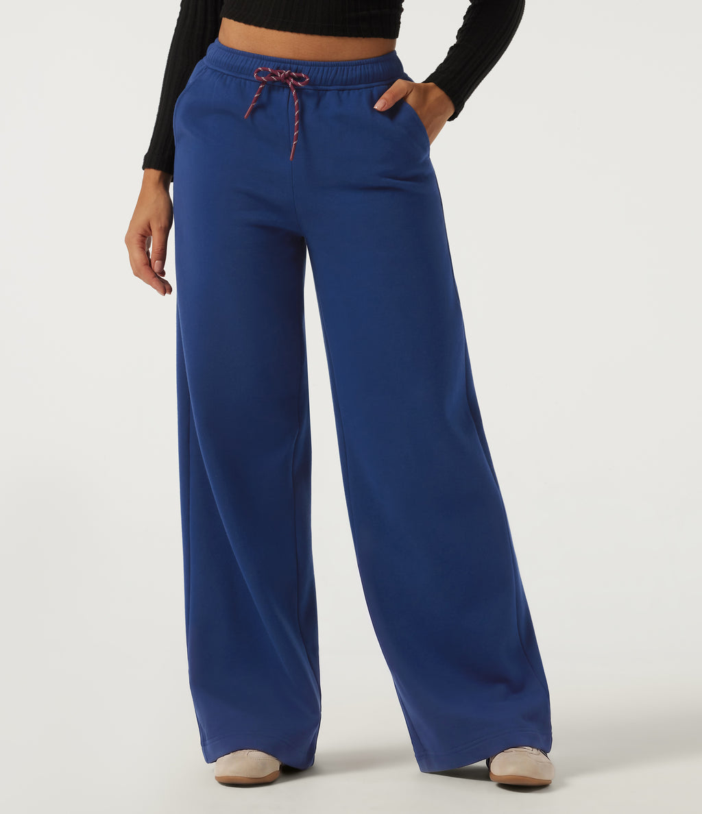 Mid Rise Drawstring Baggy Casual Sweatpants with Pockets — Blueprint — view 3