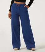 Mid Rise Drawstring Baggy Casual Sweatpants with Pockets — Blueprint — view 3