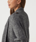 Waterfall Drop Shoulder Long Sleeve Relaxed Longline Work Sweater Cardigan — Grey — view 8