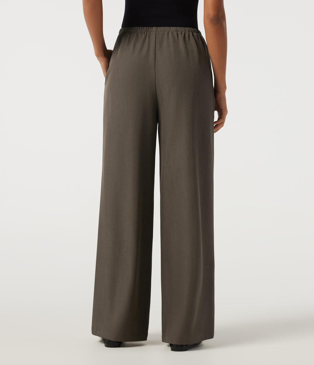 Mid Rise Straight Leg Work Trousers with Pockets — Winter Twig — view 3
