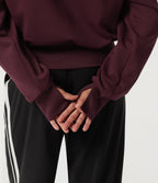 Full-Zip Casual Sweatshirt with Detachable Faux Fur Trimmed Hood and ThumbHoles and Pockets — Chocolate Truffle — view 7