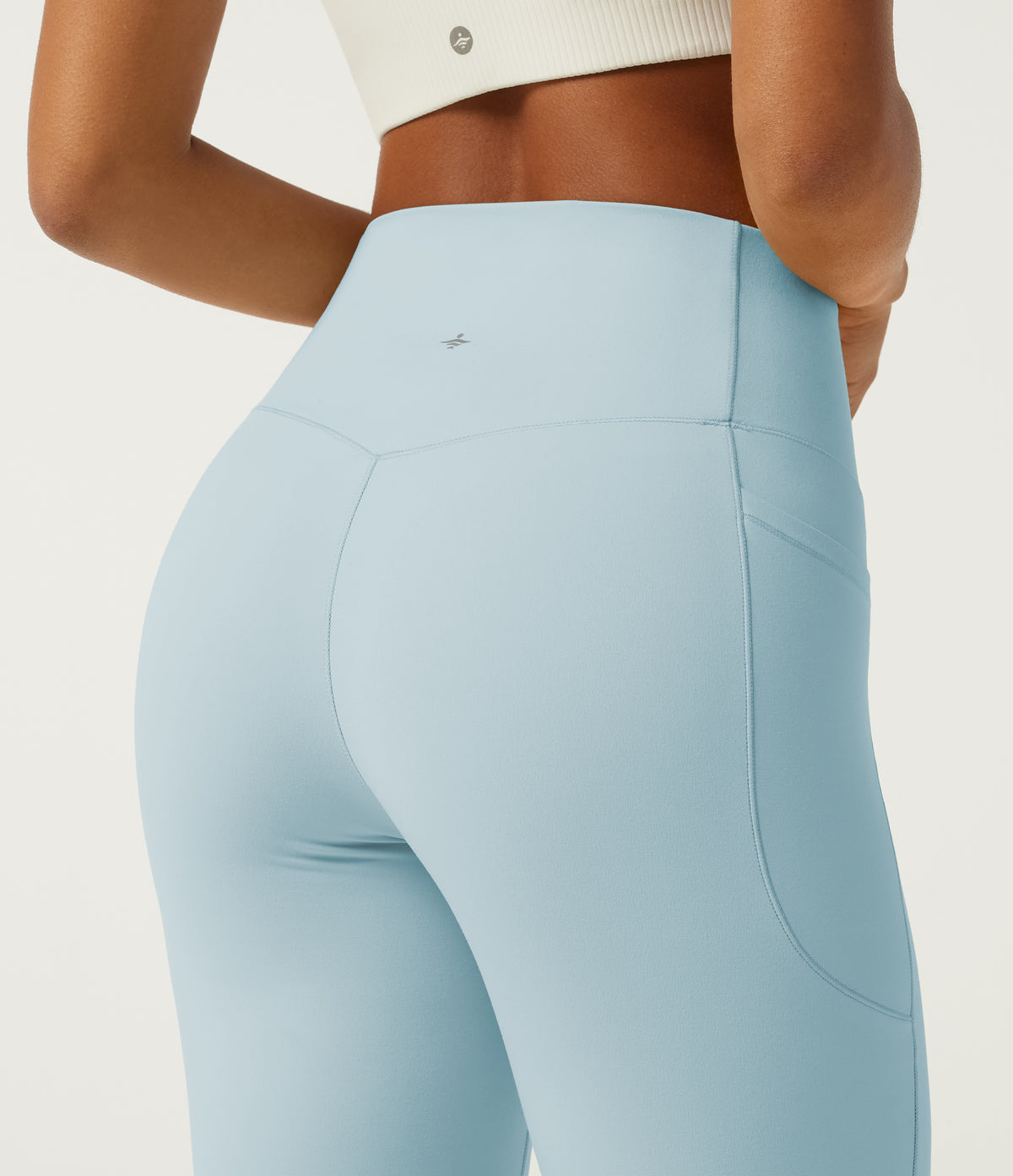 High Waisted Tummy Control Dance Joggers with Pockets — Baby Blue — view 4