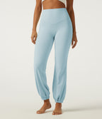 High Waisted Tummy Control Dance Joggers with Pockets — Baby Blue — view 2