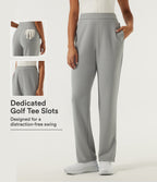 High Waisted Bootcut Golf Trousers with Pockets — Forest Fog — view 1