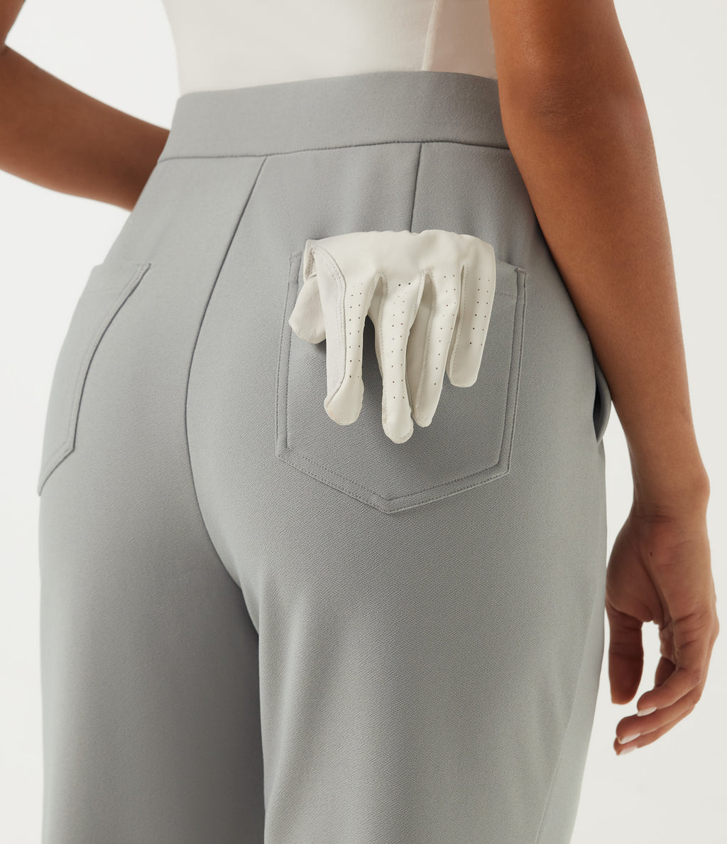 High Waisted Bootcut Golf Trousers with Pockets — Forest Fog — view 5