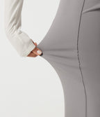 Mid Rise Pintuck Crepe Flare Work Trousers with Pockets — Paloma — view 7