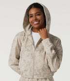 Hooded Long Sleeve Tie Dye Casual Sweatshirt with Pockets — Stone Mist — view 5
