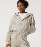 Hooded Long Sleeve Tie Dye Casual Sweatshirt with Pockets — Stone Mist — view 1