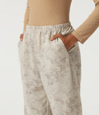 Mid Rise Tapered Tie Dye Casual Sweatpants with Pockets — Stone Mist — view 4