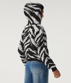 Hooded Long Sleeve Leopard Print Casual Cardigan with Pockets — Ink Dusk — view 2
