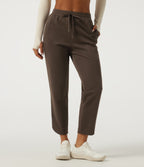 Mid Rise Drawstring Workout Trousers with Pockets — Smoked Pecan — view 1