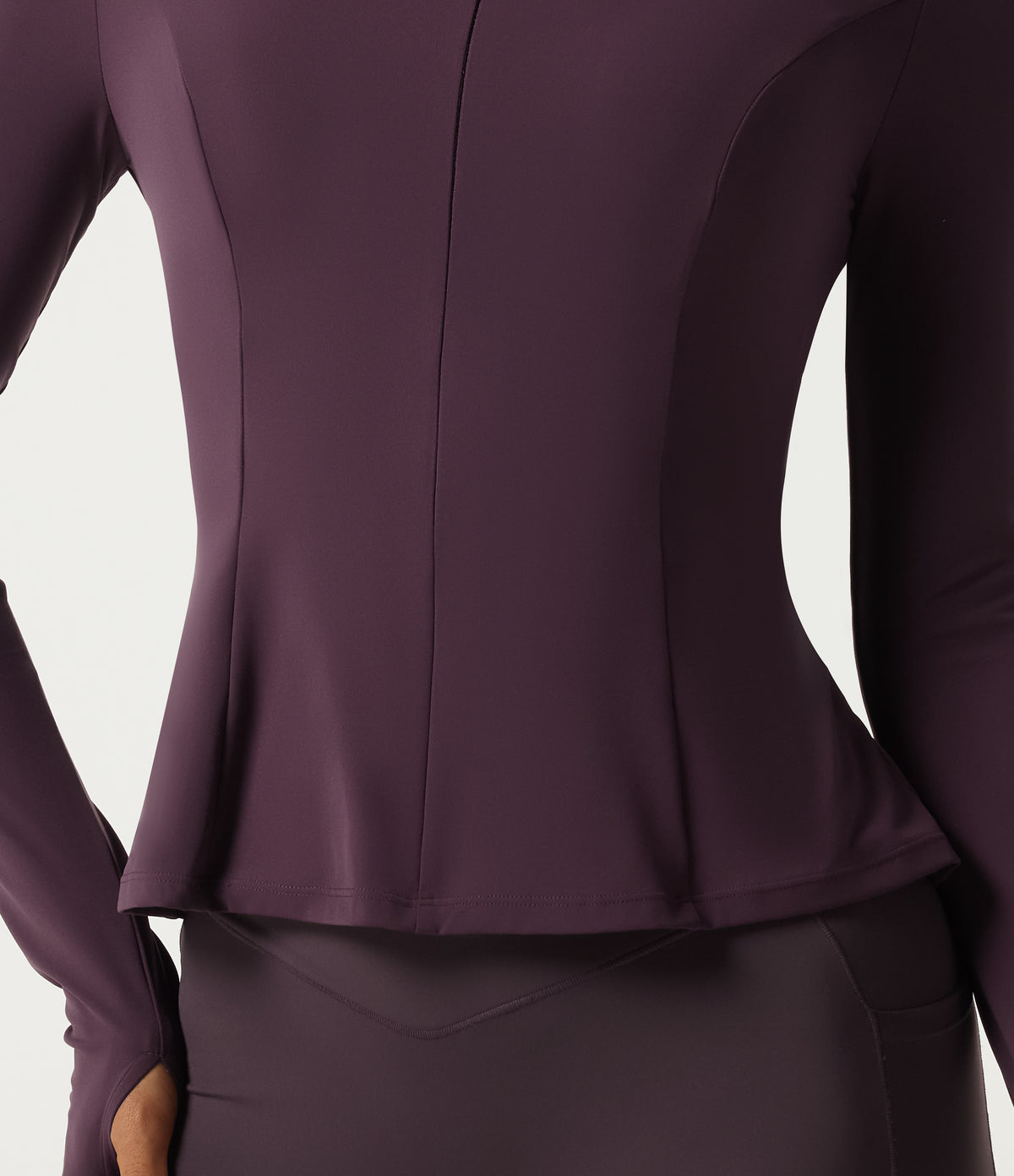 Stand Collar Long Sleeve Yoga Track Jacket — Night's Purple — view 6