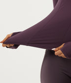 Stand Collar Long Sleeve Yoga Track Jacket — Night's Purple — view 7