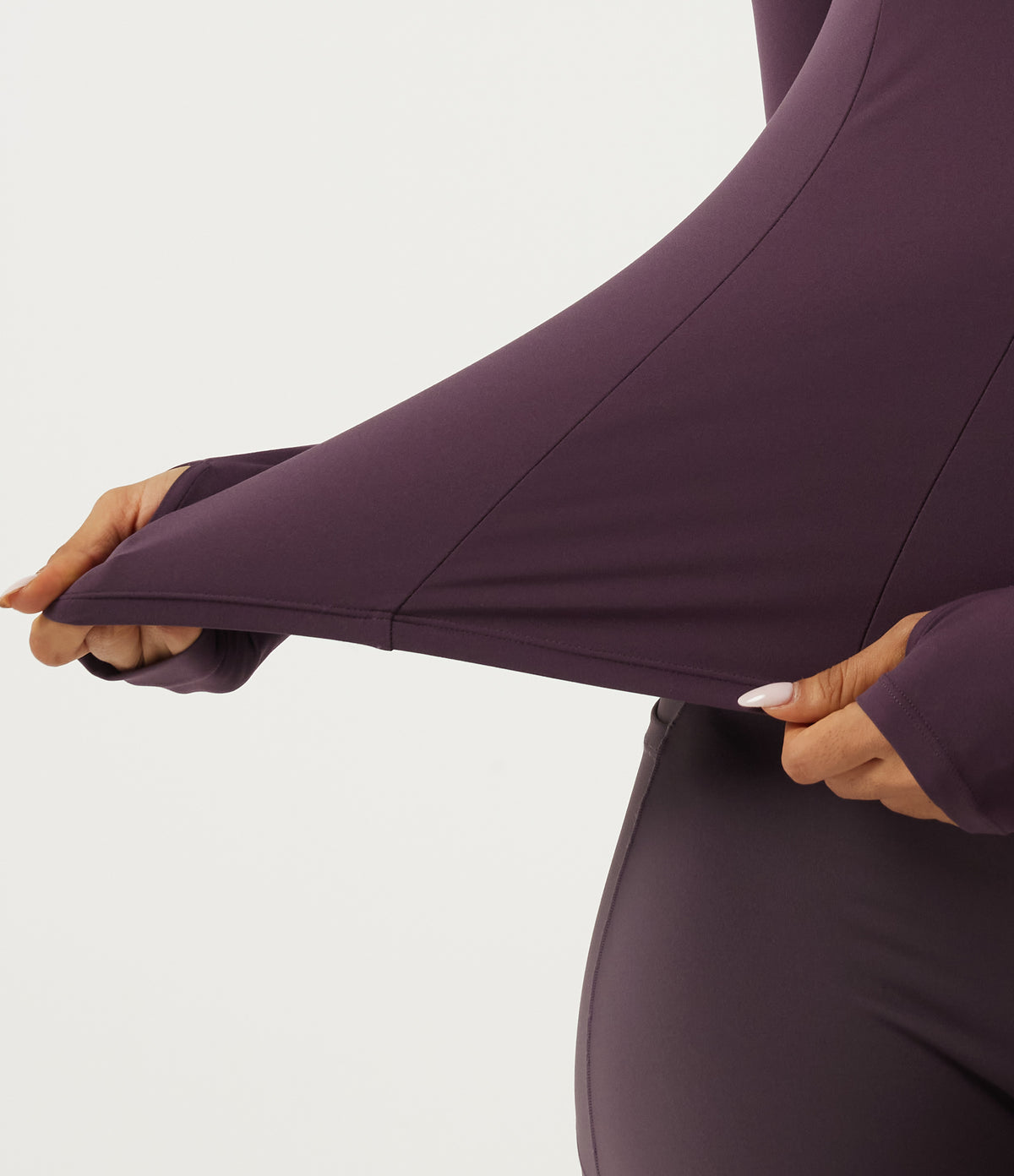Stand Collar Long Sleeve Yoga Track Jacket — Night's Purple — view 7