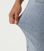 High Waisted Straight Leg Casual Cotton Jeans with Pockets — Ice Water Denim — view 6