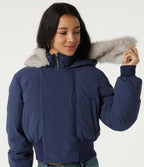 Hooded Long Sleeve Work Padded Jacket with Pockets — Mood Indigo — view 8