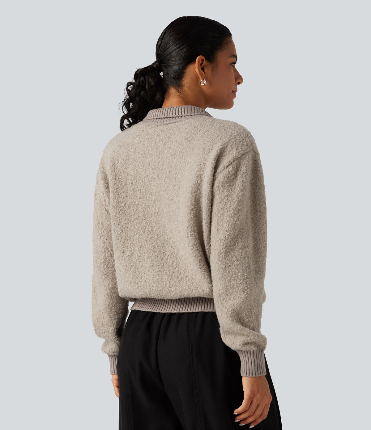 Polo Long Sleeve Casual Jumper — Savannah Tan — view 2