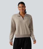 Polo Long Sleeve Casual Jumper — Savannah Tan — view 1