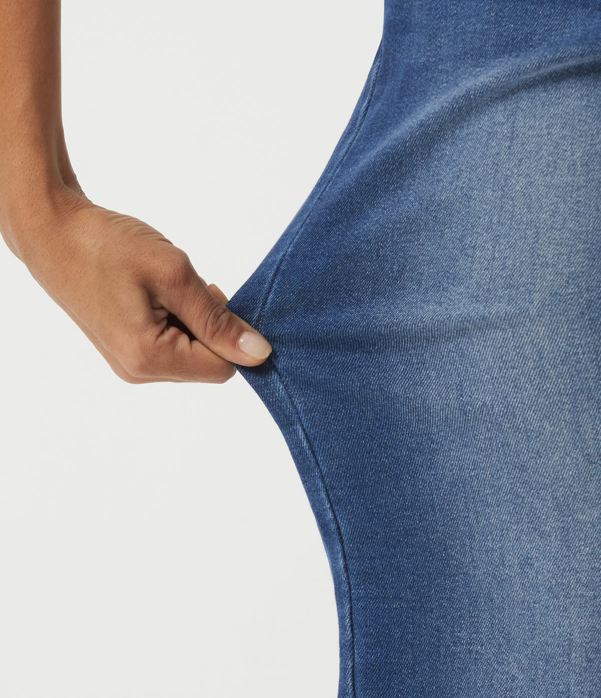 Mid Rise Straight Leg Denim Casual Jeans with Pockets — Estate Blue Denim — view 6