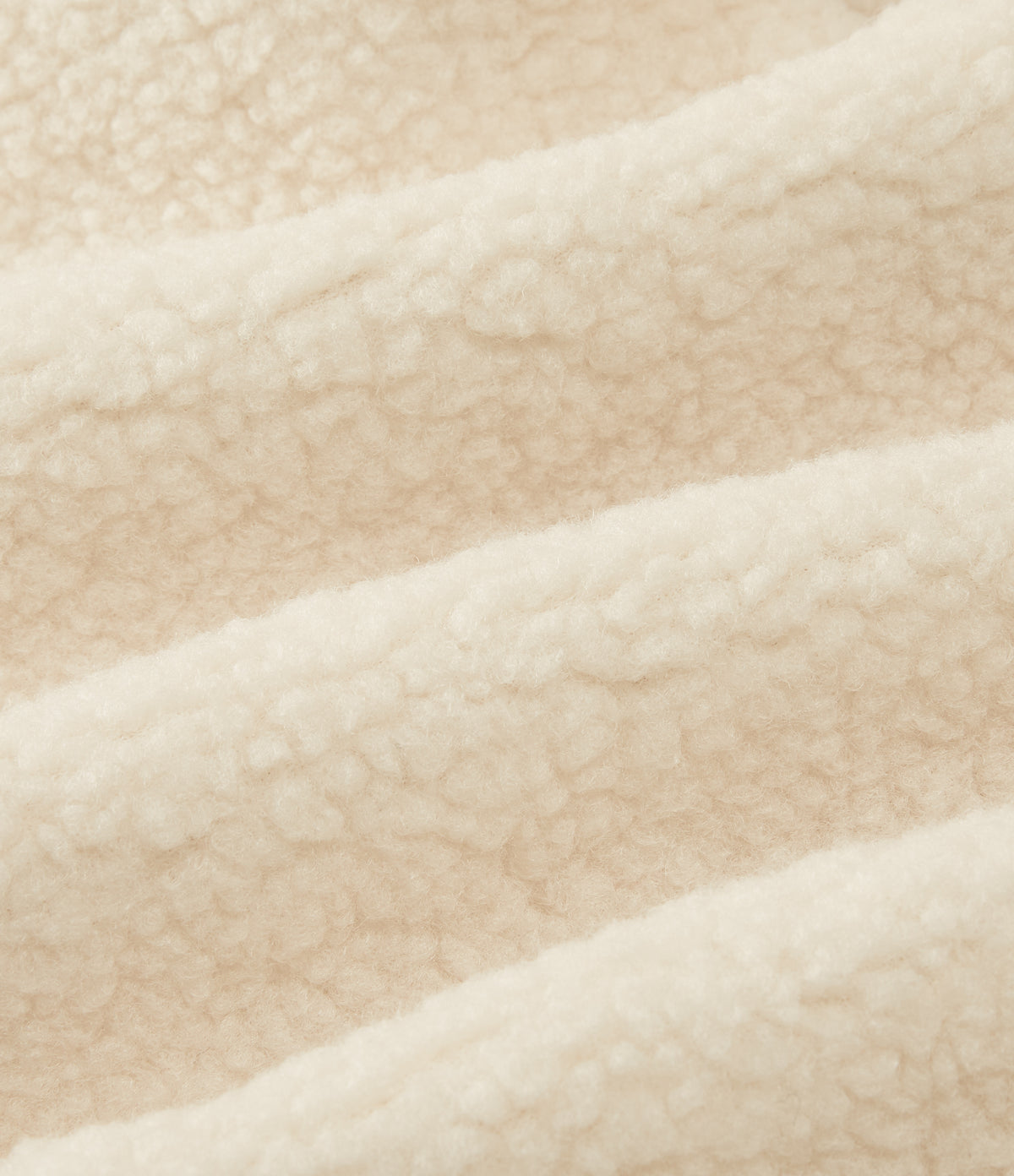Mock Neck Long Sleeve Casual Sherpa Jacket with Pockets — Eggnog — view 8