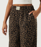 High Waisted Leopard Print Corduroy Casual Baggy Trousers with Pockets — Wildmark — view 4