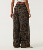 High Waisted Leopard Print Corduroy Casual Baggy Trousers with Pockets — Wildmark — view 2