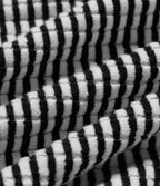 Round Neck Long Sleeve Stripe Waffle Casual Jumper — Black Rib Stripe — view 8
