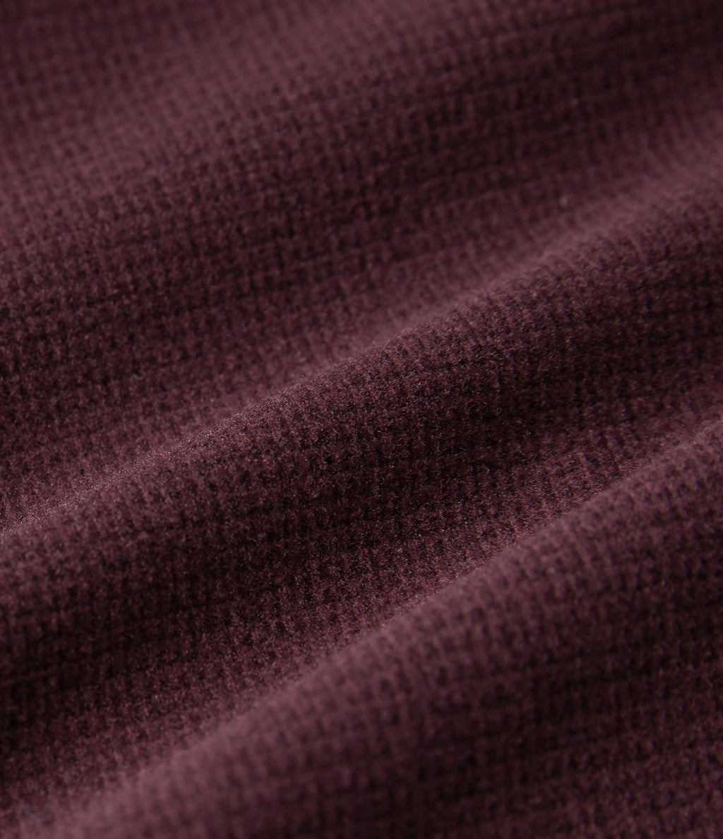 Mock Neck Long Sleeve Color Block Side Stripe Yoga Jacket with Pockets — Berry Red — view 8
