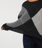 Round Neck Long Sleeve Plaid Casual Jumper — Winter Argyle — view 7