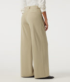 Mid Rise Wide Leg Work Trousers with Pockets — Fields of Rye — view 2
