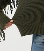 Round Neck Long Sleeve Fringe Casual Jumper — Duffel Bag — view 6