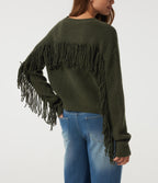 Round Neck Long Sleeve Fringe Casual Jumper — Duffel Bag — view 5
