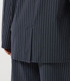 Long Sleeve Work Blazer with Pockets — Ocean Stripe — view 8