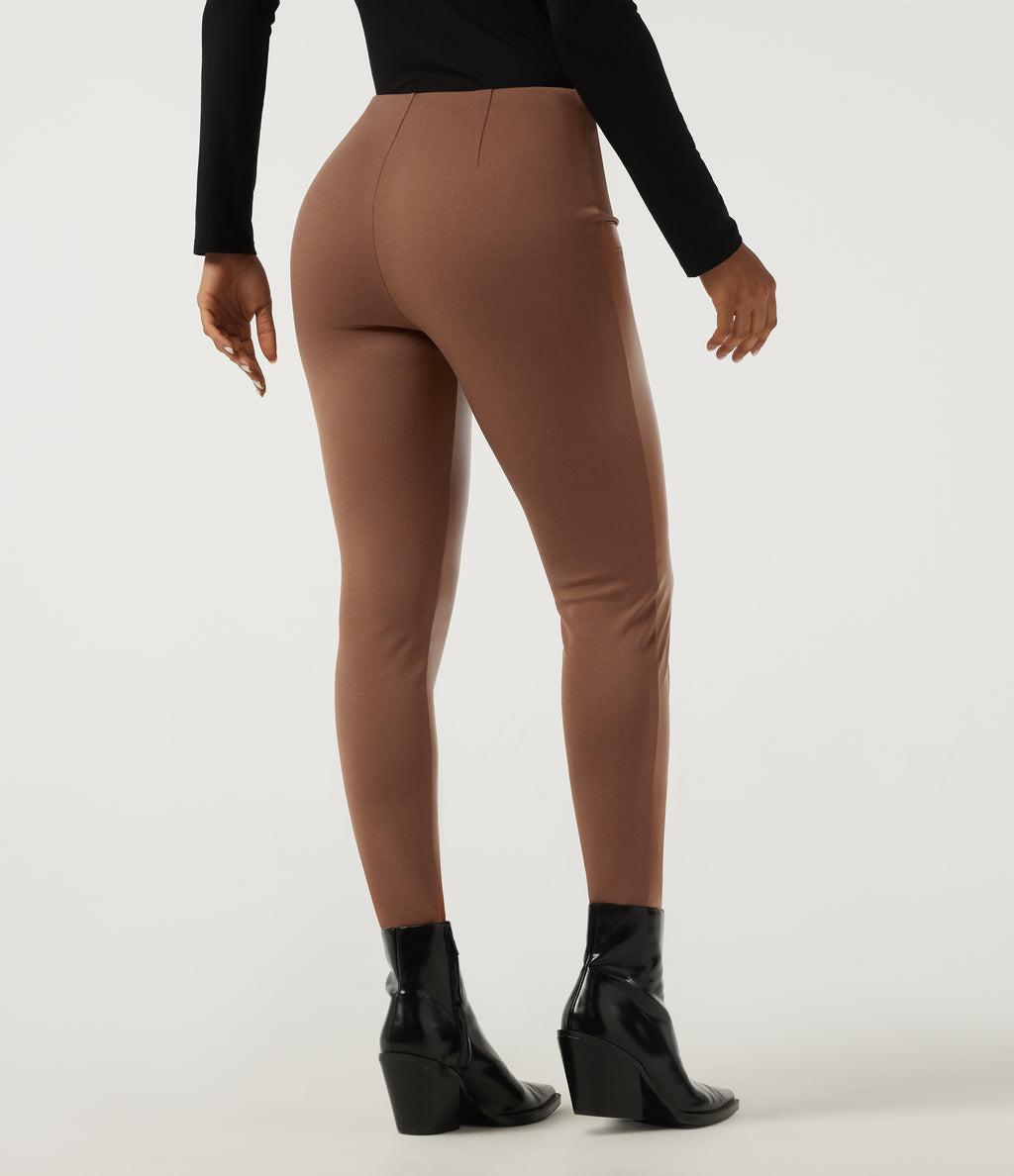High Waisted Skinny Casual Leggings — Argan Oil — view 2