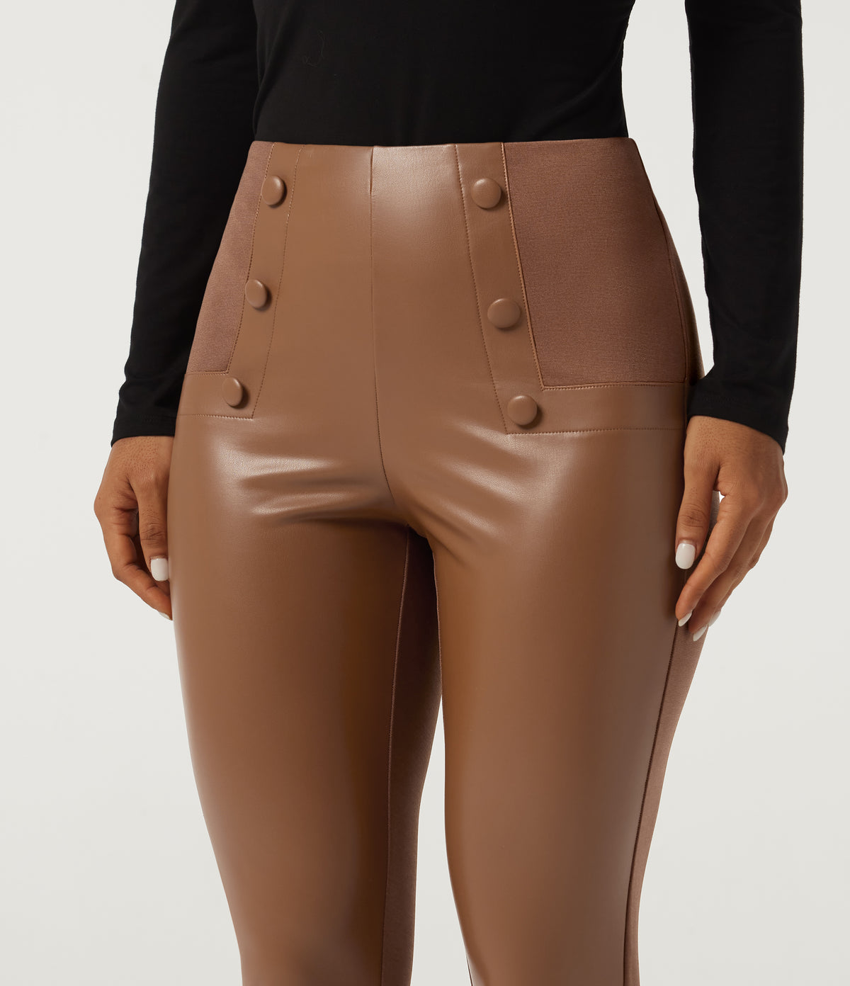 High Waisted Skinny Casual Leggings — Argan Oil — view 5