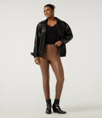 High Waisted Skinny Casual Leggings — Argan Oil — view 7