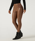 High Waisted Skinny Casual Leggings — Argan Oil — view 1