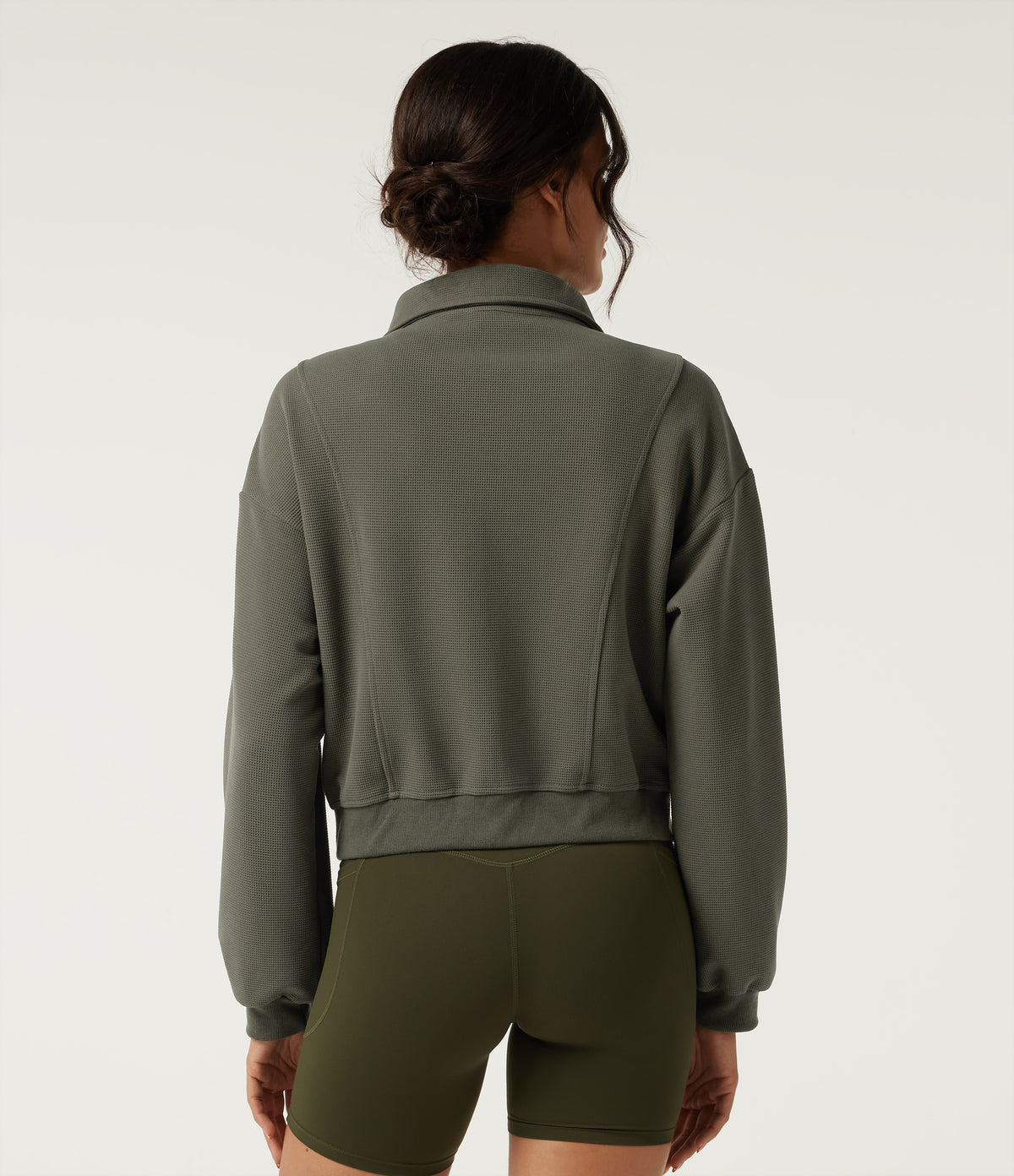 Long Sleeve Waffle Casual Jacket — Gray Velvet — view 2