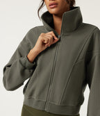 Long Sleeve Waffle Casual Jacket — Gray Velvet — view 6