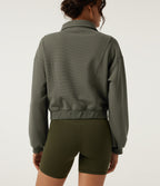 Long Sleeve Waffle Casual Jacket — Gray Velvet — view 5
