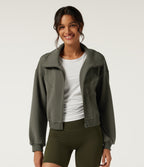 Long Sleeve Waffle Casual Jacket — Gray Velvet — view 1