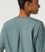 Round Neck Drop Shoulder Long Sleeve Casual Sports Top — Citadel — view 6