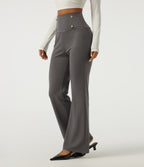 Super High Waisted Tummy Control Bootcut Work Trousers — Steel Gray — view 3