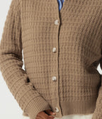Round Neck Long Sleeve Work Cardigan — Kelp — view 5