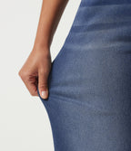 Mid Rise Straight Leg Casual Jeans with Pockets — Estate Blue Denim — view 6